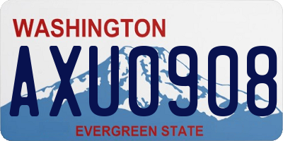 WA license plate AXU0908
