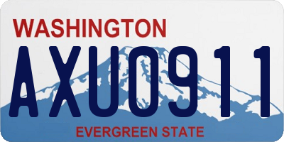 WA license plate AXU0911