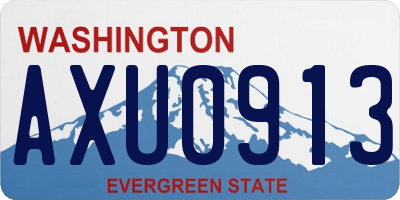 WA license plate AXU0913