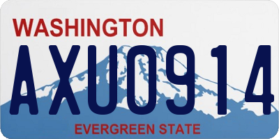 WA license plate AXU0914
