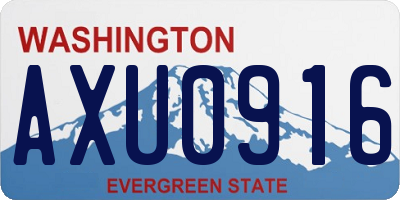 WA license plate AXU0916