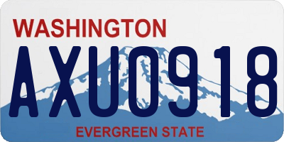 WA license plate AXU0918