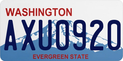 WA license plate AXU0920