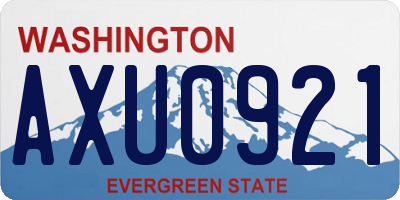 WA license plate AXU0921