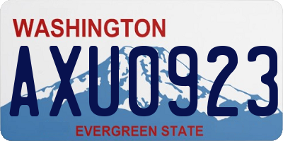 WA license plate AXU0923