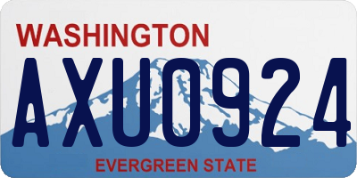 WA license plate AXU0924