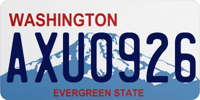 WA license plate AXU0926