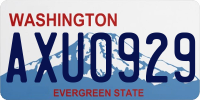 WA license plate AXU0929