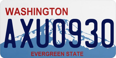 WA license plate AXU0930
