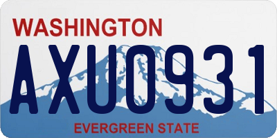 WA license plate AXU0931