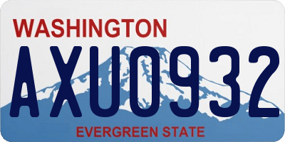 WA license plate AXU0932
