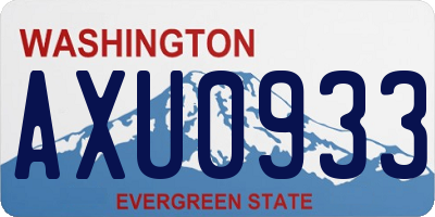 WA license plate AXU0933