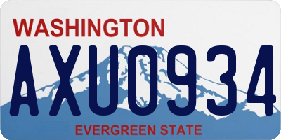 WA license plate AXU0934