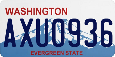 WA license plate AXU0936