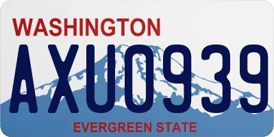 WA license plate AXU0939