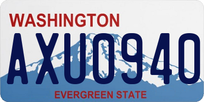 WA license plate AXU0940