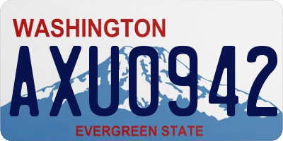 WA license plate AXU0942