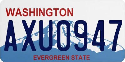 WA license plate AXU0947
