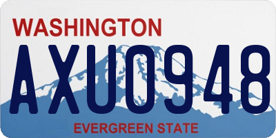 WA license plate AXU0948