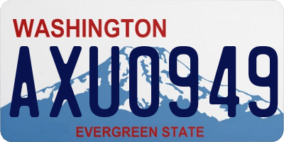WA license plate AXU0949