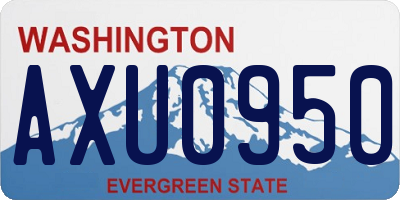 WA license plate AXU0950
