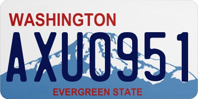 WA license plate AXU0951