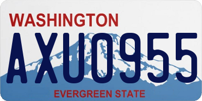 WA license plate AXU0955