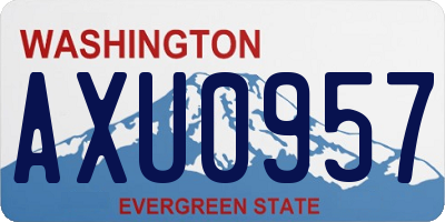 WA license plate AXU0957