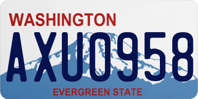 WA license plate AXU0958