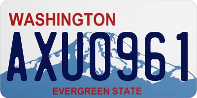 WA license plate AXU0961