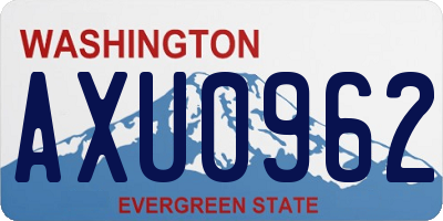 WA license plate AXU0962