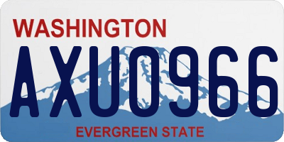 WA license plate AXU0966