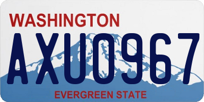 WA license plate AXU0967
