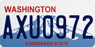 WA license plate AXU0972