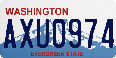 WA license plate AXU0974