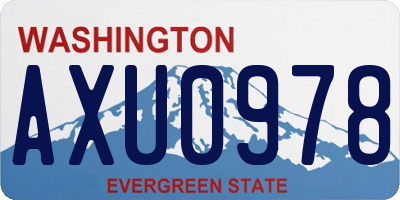 WA license plate AXU0978