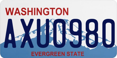 WA license plate AXU0980