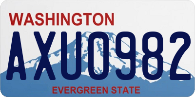 WA license plate AXU0982