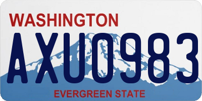 WA license plate AXU0983