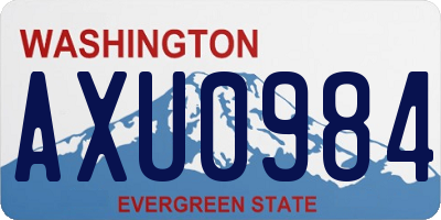 WA license plate AXU0984