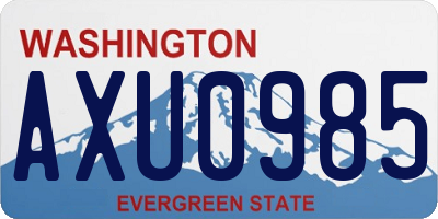 WA license plate AXU0985