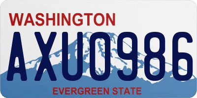 WA license plate AXU0986
