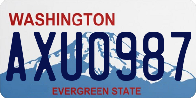 WA license plate AXU0987