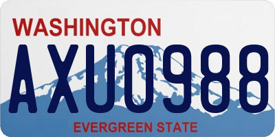 WA license plate AXU0988
