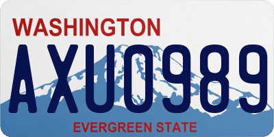 WA license plate AXU0989