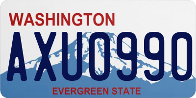 WA license plate AXU0990