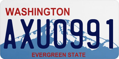 WA license plate AXU0991
