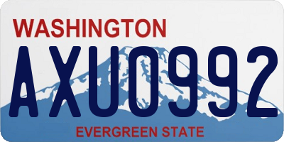 WA license plate AXU0992