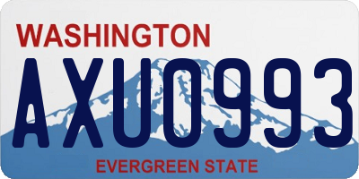WA license plate AXU0993