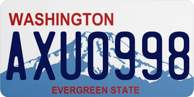 WA license plate AXU0998